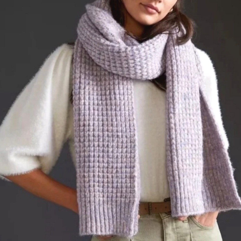 Anthropologie Maeve Chunky Knit Metallic Scarf Shimmer Women's One Size NWOT